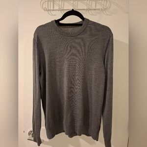 Men's Charcoal Grey Crewneck Lambswool Sweater (Size XL)